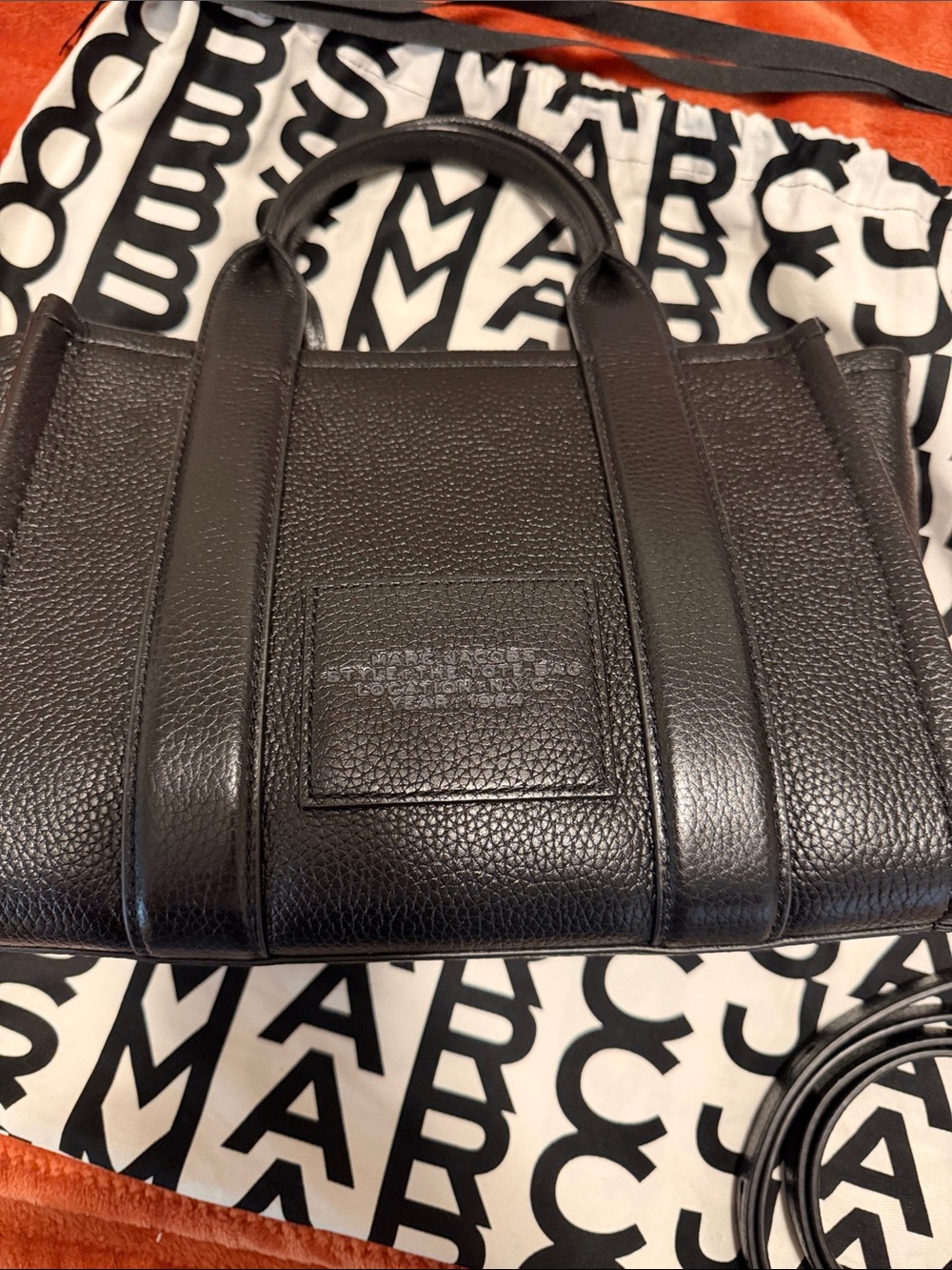 Marc Jacobs Black Pebbled Leather Top-Handle Tote - Picture 3 of 10